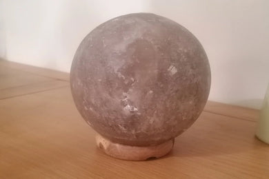 Grey sphere salt lamp