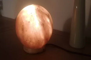 Grey Salt Sphere Lamp