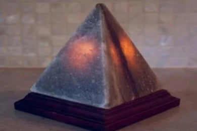 Grey pyramid lamp