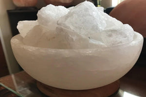 White Fire Bowl Salt Lamp